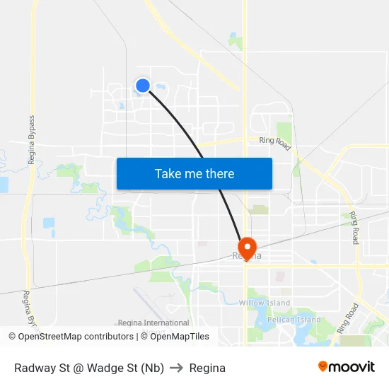 Radway St @ Wadge St (Nb) to Regina map
