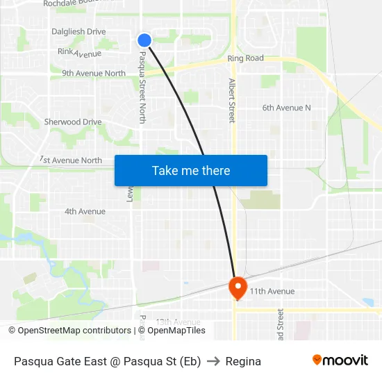 Pasqua Gate East @ Pasqua St (Eb) to Regina map