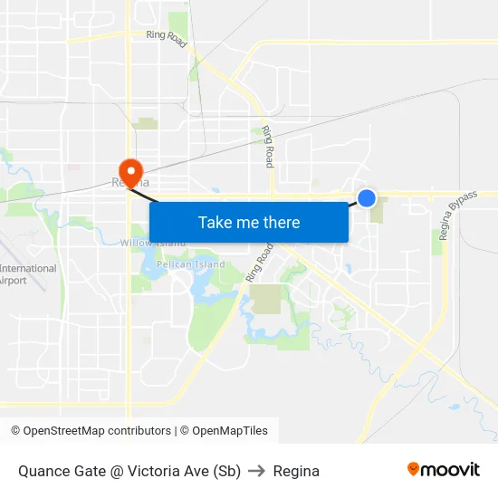 Quance Gate @ Victoria Ave (Sb) to Regina map