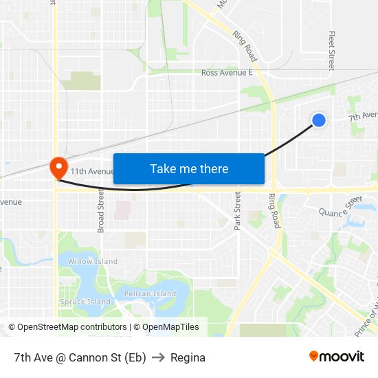 7th Ave @ Cannon St (Eb) to Regina map