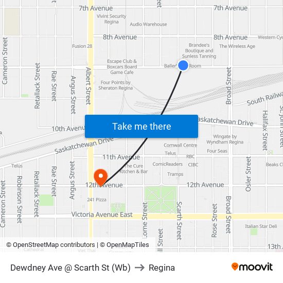 Dewdney Ave @ Scarth St (Wb) to Regina map