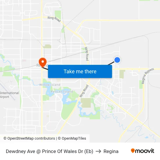 Dewdney Ave @ Prince Of Wales Dr (Eb) to Regina map