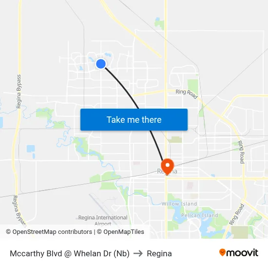 Mccarthy Blvd @ Whelan Dr (Nb) to Regina map