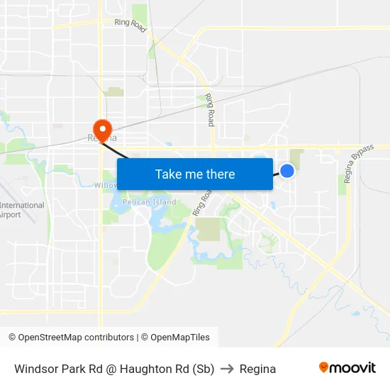 Windsor Park Rd @ Haughton Rd (Sb) to Regina map