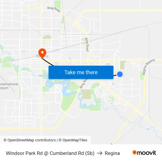 Windsor Park Rd @ Cumberland Rd (Sb) to Regina map
