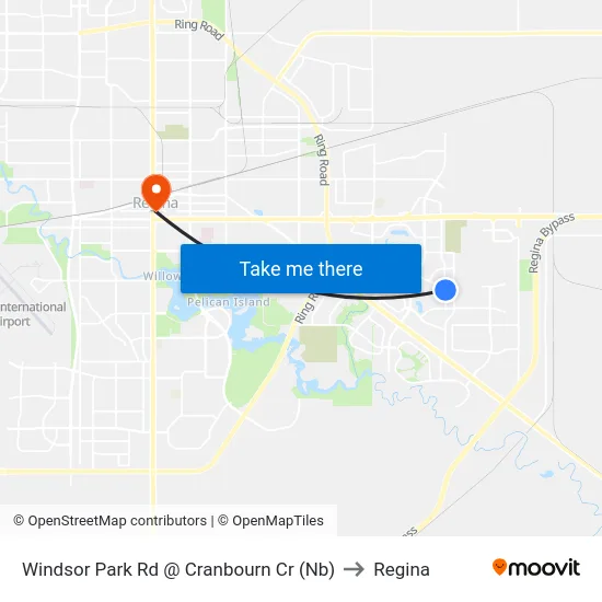 Windsor Park Rd @ Cranbourn Cr (Nb) to Regina map