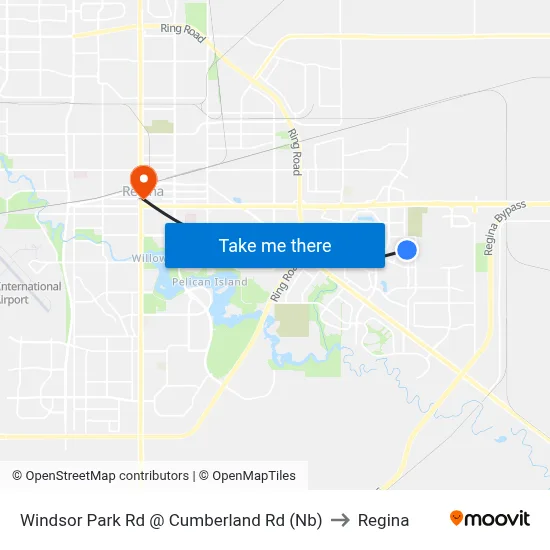 Windsor Park Rd @ Cumberland Rd (Nb) to Regina map