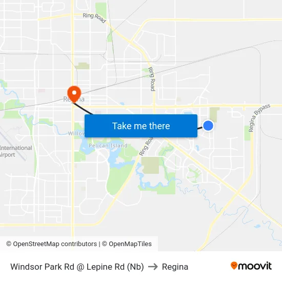 Windsor Park Rd @ Lepine Rd (Nb) to Regina map