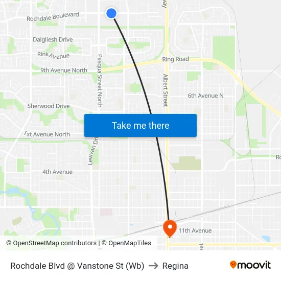 Rochdale Blvd @ Vanstone St (Wb) to Regina map