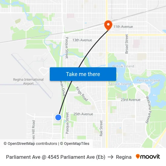 Parliament Ave @ 4545 Parliament Ave (Eb) to Regina map