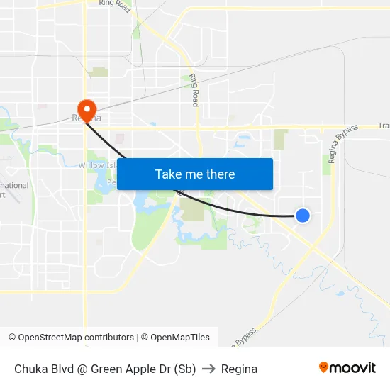 Chuka Blvd @ Green Apple Dr (Sb) to Regina map