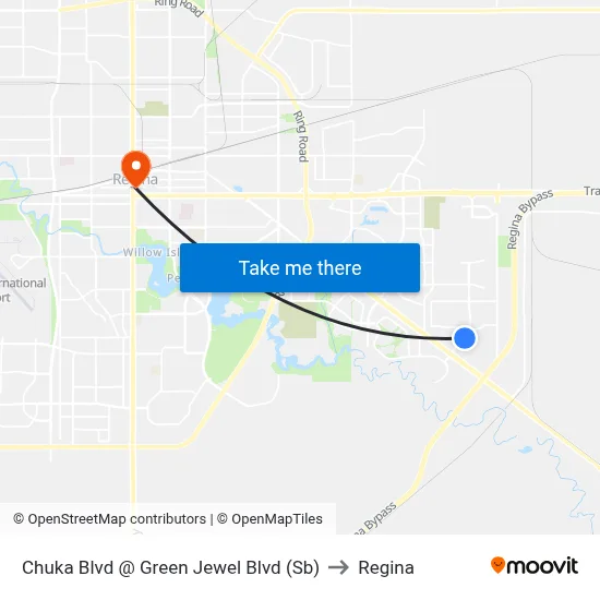 Chuka Blvd @ Green Jewel Blvd (Sb) to Regina map