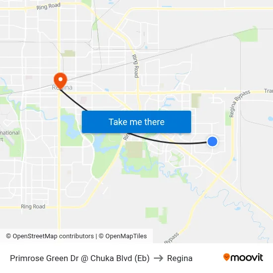 Primrose Green Dr @ Chuka Blvd (Eb) to Regina map