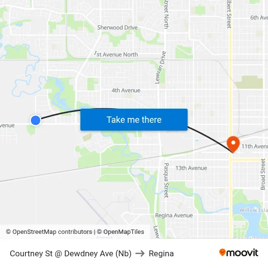 Courtney St @ Dewdney Ave (Nb) to Regina map