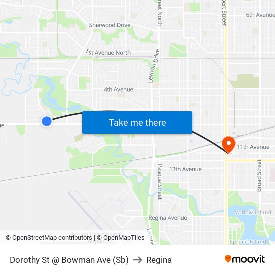 Dorothy St @ Bowman Ave (Sb) to Regina map