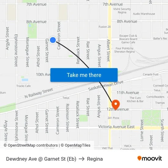 Dewdney Ave @ Garnet St (Eb) to Regina map