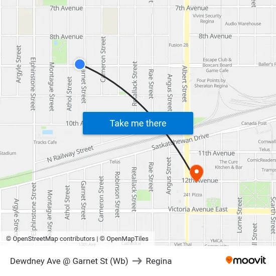 Dewdney Ave @ Garnet St (Wb) to Regina map