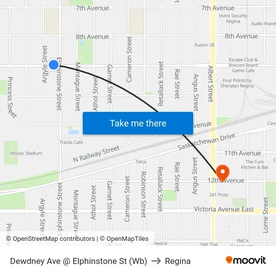 Dewdney Ave @ Elphinstone St (Wb) to Regina map