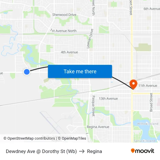 Dewdney Ave @ Dorothy St (Wb) to Regina map