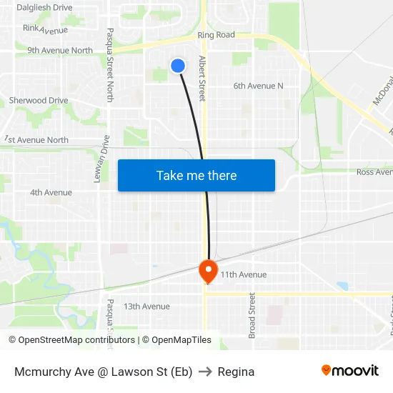 Mcmurchy Ave @ Lawson St (Eb) to Regina map