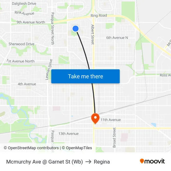 Mcmurchy Ave @ Garnet St (Wb) to Regina map