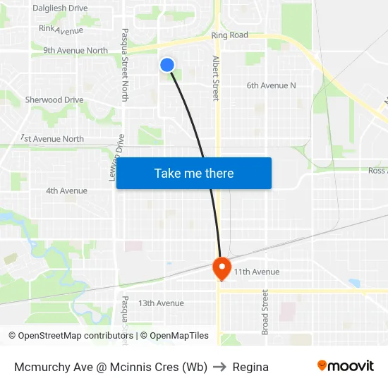 Mcmurchy Ave @ Mcinnis Cres (Wb) to Regina map