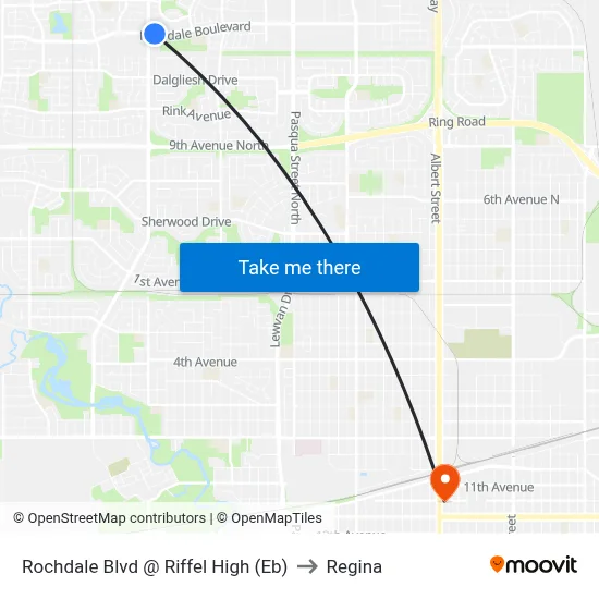 Rochdale Blvd @ Riffel High (Eb) to Regina map