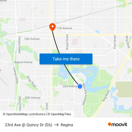 23rd Ave @ Quincy Dr (Eb) to Regina map