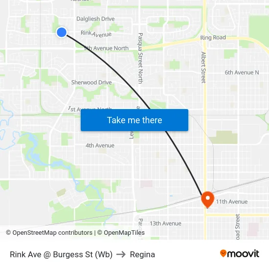 Rink Ave @ Burgess St (Wb) to Regina map