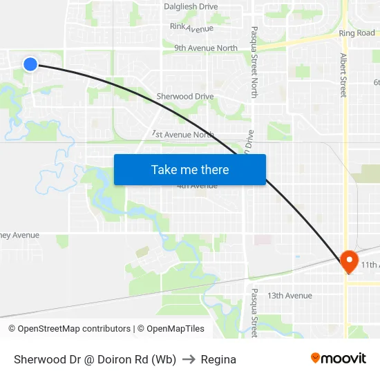 Sherwood Dr @ Doiron Rd (Wb) to Regina map