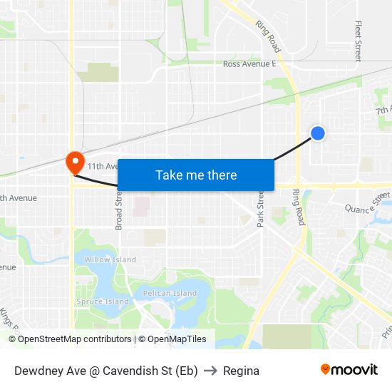 Dewdney Ave @ Cavendish St (Eb) to Regina map