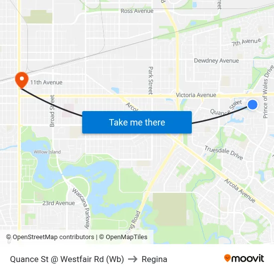 Quance St @ Westfair Rd (Wb) to Regina map