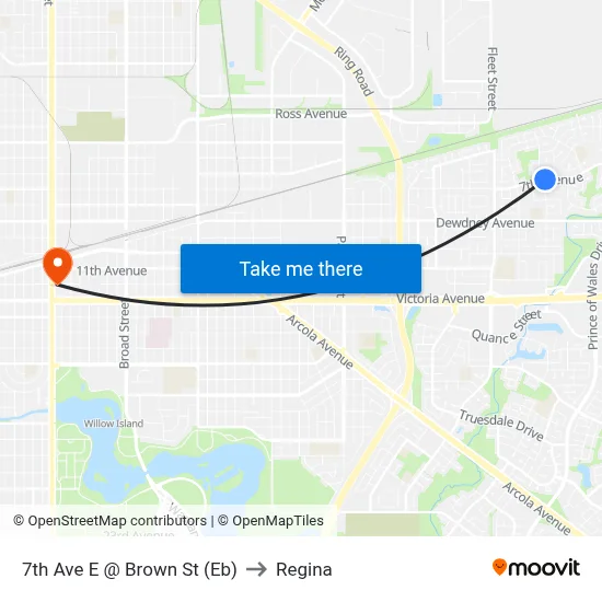 7th Ave E @ Brown St (Eb) to Regina map