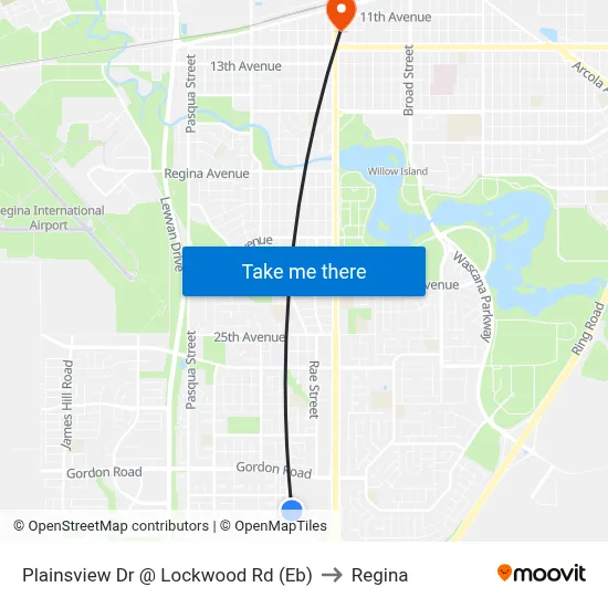Plainsview Dr @ Lockwood Rd (Eb) to Regina map