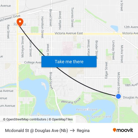 Mcdonald St @ Douglas Ave (Nb) to Regina map