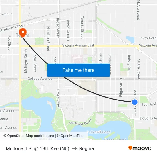 Mcdonald St @ 18th Ave (Nb) to Regina map