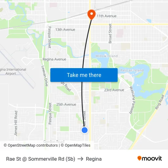 Rae St @ Sommerville Rd (Sb) to Regina map