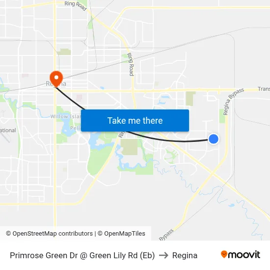 Primrose Green Dr @ Green Lily Rd (Eb) to Regina map