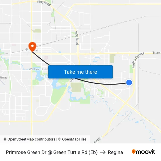 Primrose Green Dr @ Green Turtle Rd (Eb) to Regina map
