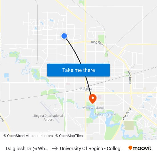 Dalgliesh Dr @ Wheeler Cr (Nb) to University Of Regina - College Avenue Campus map