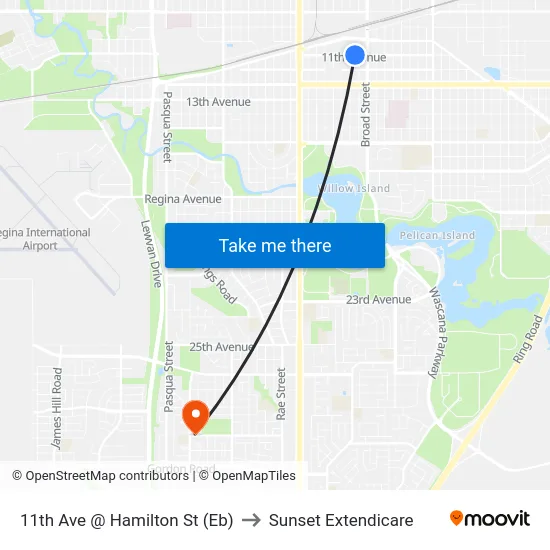 11th Ave @ Hamilton St (Eb) to Sunset Extendicare map