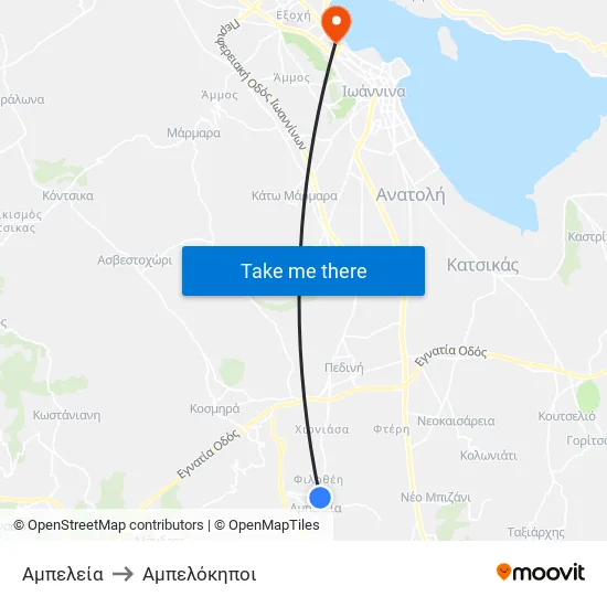 Αμπελεία to Αμπελόκηποι map