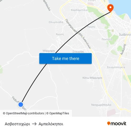 Ασβεστοχώρι to Αμπελόκηποι map