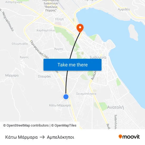 Κάτω Μάρμαρα to Αμπελόκηποι map