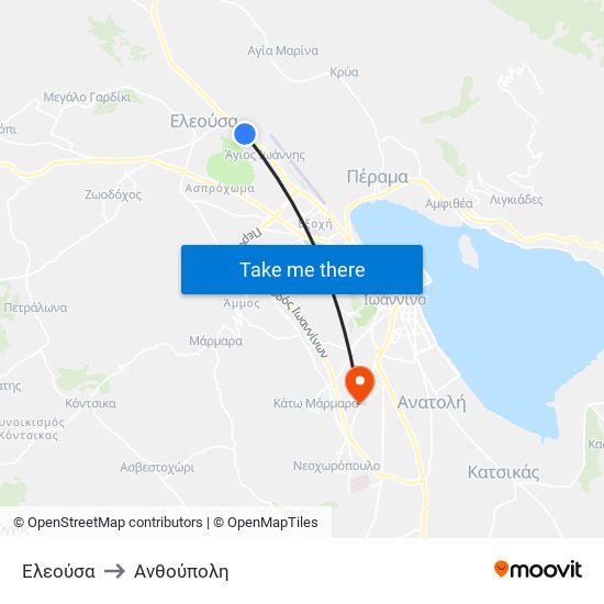 Ελεούσα to Ανθούπολη map
