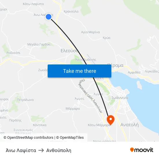 Άνω Λαψίστα to Ανθούπολη map