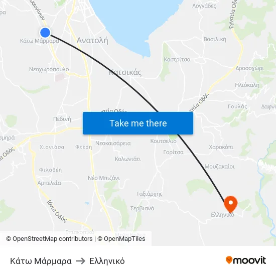 Κάτω Μάρμαρα to Ελληνικό map