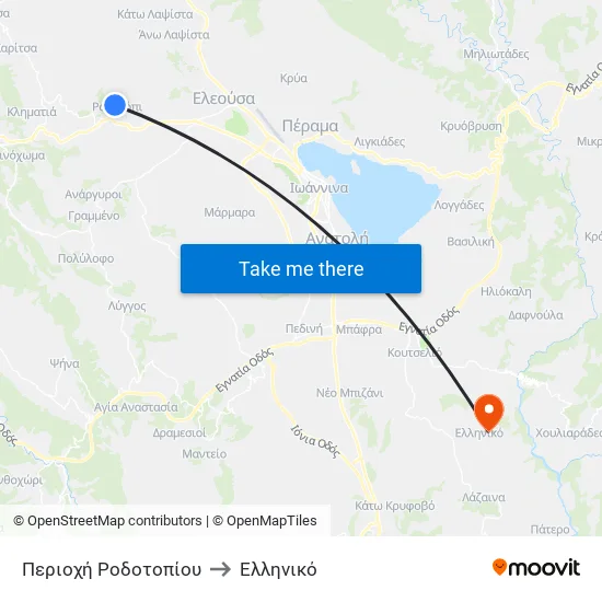 Περιοχή Ροδοτοπίου to Ελληνικό map