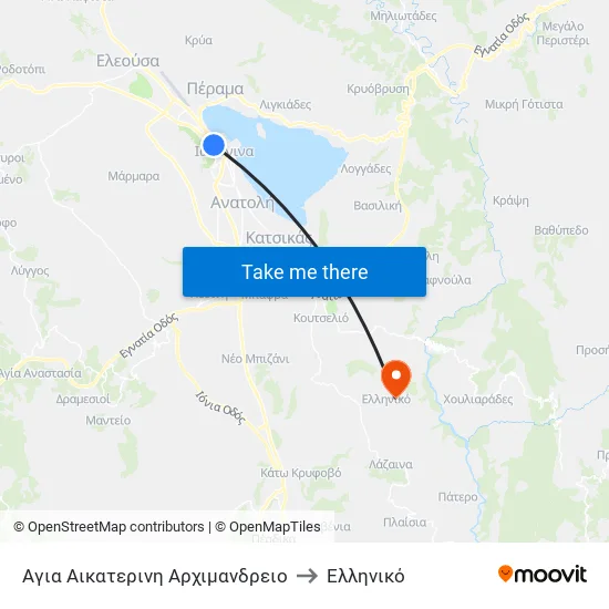 Αγία Αικατερίνη - Αρχιμανδρείο to Ελληνικό map