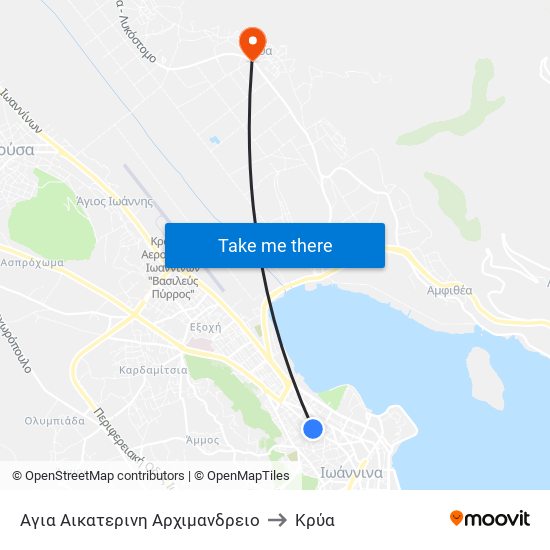 Αγία Αικατερίνη - Αρχιμανδρείο to Κρύα map